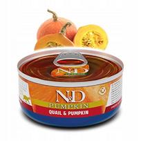 Katėms skirtas Farmina ND PUMPKIN putpelių ir moliūgų 70g konservuotas pašaras