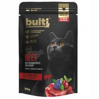 Katėms skirtas Bulti Superfood jautienos paštetas su spanguolėmis ir katžole, 100 g