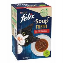 Katėms skirta sriuba Felix Soup Filetti su filė, 6 x 48 g