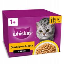 Šlapias kačių ėdalas WHISKAS Adult Poultry Feast, 24 x 85 g