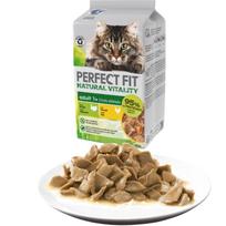Sterilizuotų kačių šlapias maistas Perfect Fit su vištiena ir kalakutiena 6x50g