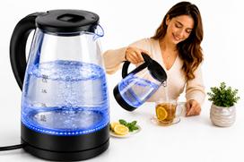 Stiklinis virdulys, belaidis, 1,7 l, 2200 W, su LED apšvietimu