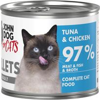 Katėms JOHN DOG, suaugusių kačių tuno ir vištienos filė, 140 g, 841