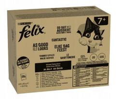 Drėgnas kačių maistas Felix SoGut Senior 120x85g