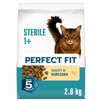 Sausas pašaras sterilizuotoms katėms PERFECT FIT su vištiena 2,8 kg