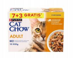 Katėms skirtas pašaras PURINA Cat Chow su vištiena ir cukinijomis drebučiuose 10x85g