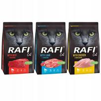 Sausas kačių maistas Rafi Cat, įvairių skonių, 3 x 7 kg
