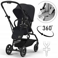 Vežimėlis CYBEX Eezy S Twist 2 dideli ratai pasukama sėdynė 2026 juodas