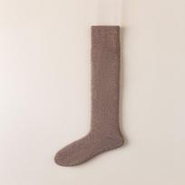 Moteriškos žieminės vienspalvės vilnos kojinės, sutirštintos vilnos virš kelių kojinės, poros šiltos kojinės, ilgos moteriškos kojinės 1 pair smėlis