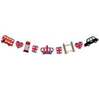 Union Jack Bunting Flags Vibrant Colors Small Mini Stick Cupcake Toppers Multi-shape 10ft Long for Party Hanging Decoration C red