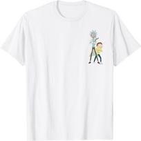 Rick and Morty Adult Cartoon Fashion T-Shirt S balta