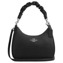 COACH Teri 29 Logo Zip Closure Smooth Leather Shoulder Bag Large Women's Black juoda