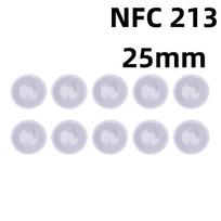 10Pcs Rfid Tags Stickers Ntag215 Nfc Tag 13.56Mhz Iso14443A Sticker Phone Available Rfid Adhesive Label NFC 213 25mm 10pcs white