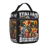 Types Of Italian Brainrot Meme Character Insulated Lunch Bag Large Cooler Bag Tote Lunch Box College Travel Food Handbags One Size black