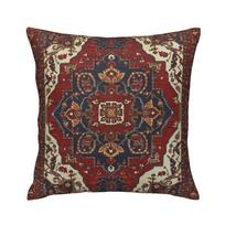 Vintage Persian Rug Pillow Cover Traditional Oriental Medallion Print Ethnic Bohemian Cushion Case For Sofa Bed Couch Rustic 30X30CM