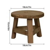 Medžio rašto mini medinis taburetė apvalus bonsai stovas modernus augalų stovas svetainė Low stool brown