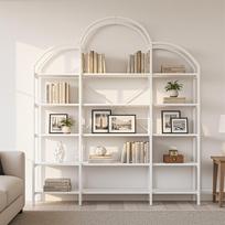 170 x 26 x 190 cm Shelf in Simple Style, Steel Tube-MDF Material, Five Layers of Storage Space, Unique Cloud Shape, Easy to Assemble and Clean, White 170 x 26 x 190 cm balta
