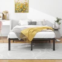 Lova 120x200 cm Metalinė, tvirta platformos lova su galvūgaliu, negirgždanti, lengvai surenkama, nereikia spyruoklinio čiužinio pagrindo, idealiai tinka poroms ir svečių kambariams 200 x 120 x 36 cm juoda