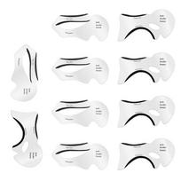 10 vnt. Pro Eyeliner Trafaretų rinkinys Antakių šablonų formavimo įrankiai Rėmeliai kortelės akių šešėlių makiažo priemonė white