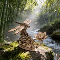 DIY Wooden 3D Puzzle Flying Dragonfly Model Package Creative Birth Date or Holiday Present Instructive Toy Exquisitely Styled balta
