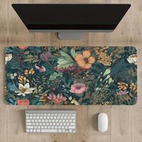 Flower Plant Mouse Pad Gaming Computer Extra Large Mouse Pad with Stitched Border  NonSlip Mat for Keyboard and Mouse 800x400x2mm gray