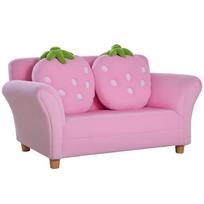 Vaikų fotelis Vaikų sofa su koralinio vilnos išvaizda, tvirtos medinės kojos, pagaminta iš putų plastiko Vaikų kėdė vaikų kambariui, žaidimų kambariui, 90 x 53 x 48cm 90 x 53 x 48 cm rožinė