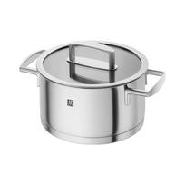 ZWILLING Vitality Gaminimo puodas 20 cm 3 L Nerūdijančio plieno puodas su indukcine kaitlentės plokšte, tinkamas plauti indaplovėje, japoniškas, su dviem rankenomis, 3 sluoksnių dugnas, suderinamas, white
