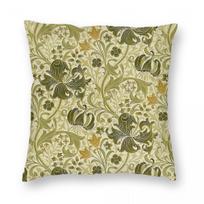 William Morris Honeysucklea Pillowcase Polyester Linen Velvet Printed Zip Decor Throw Pillow Case Home Cushion Cover 30cmx30cm(12x12Inch) beige