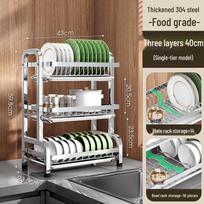 Nordic 3-Tier Stainless Steel Wall-Mounted Dish Drying Rack black
