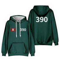 Squid Game 3 Hoodie Streetwear Printed Hooded Sweatshirt Men Women Cosplay Sports Pullovers XS black