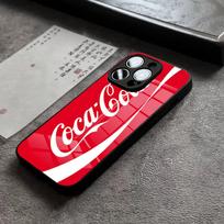 C-Coca-Fashion Cola Phone Case For 17 Pro Max IPhone 16 Pro 15 12 11 13 Mini X XR XS 14 Plus SE Glass Cover iPhone 15 Plus red