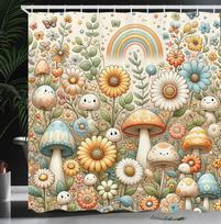 Funny Shower Curtain, 180X 180Cm Monkey On Pole Whiskey Pastel Pattern Shower Curtain Fabric Bathroom Decoration With Hook, W60H190(CM)-1 Pcs beige