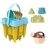1 Set Kid Beach Toy Food Grade Smooth Edge Exquisite Shape Bright Color Wide Application Relieve Stress Realistic Sand Beach Toy Castle Mold with geltona