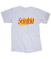 Seinfeld TV logotipas Balti marškinėliai Viršutiniai drabužiai Marškinėliai Unisex L yellow