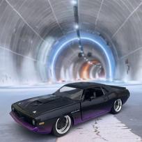 1:24 Fast and Furious 7 Riley ride 1972 gradient Plymouth Barracuda muscle car Alloy car model white