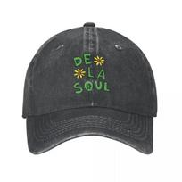Casual De La Soul A Tribe Called Quest Atcq Baseball Cap Style Distressed Denim Snapback Cap Hip Hop Music Running Golf Hats Cap One Size gray