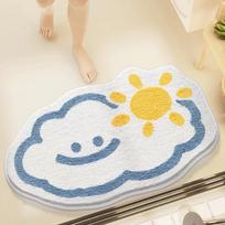 Ins-Style Rainbow Bathroom Floor Mat, Absorbent Mat for Home Bathroom Entrance, Semi-Circular Non-Slip Carpet Door Mat 40X60cm / Own rainbow įvairiaspalvis