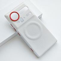 For ZTE Nubia Z80 Z70 Z70S Ultra Diamond Pattern Leather Case Magnetic Suction Contrast Keys Lens Frame Anti-Fingerprint Cover Artificial leather&ZTE nubia Z80 Ultra white