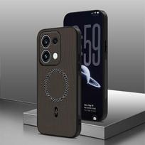 For OPPO Reno 16 Pro Case for Magsafe Magnetic Pu Leather Texture Anti-Slip Shockproof Hard Phone Cover for Reno16 5G 16pro For Reno 16 pro pilka