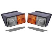12V LED Priekinis Kombinuotas Šoninis Posūkio Signalo ir Parkavimo Žibinto Surinkimas Case IH / Fiat / Ford New Holland Traktoriams gintaras/gryna