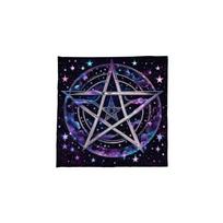 Star Circle Pattern Astrology Tablecloth Altars Cloth Square Divinations Card Table Cloth Witchcrafts Deck Cloth 50x50cm blue