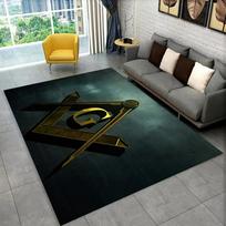 3D Masonų Masonų Iliuminatų Žiedas Plotinis Kilimas, Visą Matanti Akis Kilimas Svetainei Miegamajam Durų Kilimėlis Dekorui, Neslystantis Grindų Kilimėlis 40x60cm(15x23in) gray