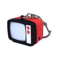 Retro televizorius LED raktų pakabukas Mini televizoriaus pakabukas su garsu ir šviesa Raktų pakabukas Kuprinės pakabukas Naktiniam matomumui Smagūs aksesuarai raudona
