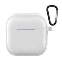 Protective Case for Airpods 4 -2024 Soft Silicone Earphone Cover with Carry Clip Anti-Fall Dustproof Easy Charging Portable Dust-resistant for Airpods 4 balta