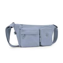 Multi Pocket Nylon Fanny Pack Waterproof Waist Bag Crossbody Bag for Travel geltona