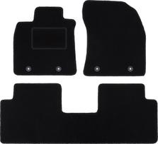 Juodi veliūriniai automobilio kilimėliai, skirti: Toyota Avensis III T27 universalui, liftbekui, sedanui (2009-2018 m.)