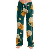 Women's Drawstring Lounge Pants Oktoberfest Print Casual Relaxed Fit Soft Fabric Elastic Waistband Full Length Trousers S tamsiai mėlyna