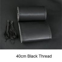 Universalus pasidaryk pats automobilio vairo užvalkalas Ypač didelis 40 42 45 47 50CM Autobusui Sunkvežimiui etc Mikropluošto Oda Minkštas Neslystantis 40cm Black Thread black