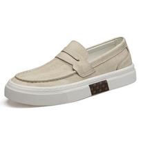 Men's Cross-Strap Slip-On Loafers - Casual Low-Top Skate and Driving Shoes for Spring and Autumn 39 tamsiai pilka spalva