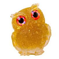 DYS Owl Statue, Natural Healing Crystal Cute Animal Figurine, Reiki Spiritual Energy Gemstone Home Office Room Desk Decor for Women Men Gifts geltona